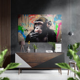 Monkey Brushed Aluminum Dibond Wall Art.